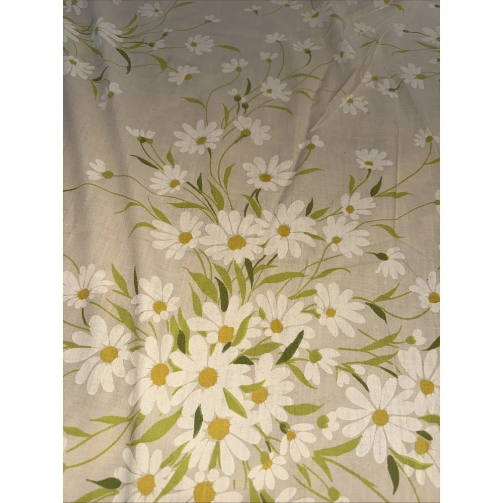 Vintage Morgan Jones Dainty Daisies Flat Sheet 1 Pillowcase Peach Floral 92X82